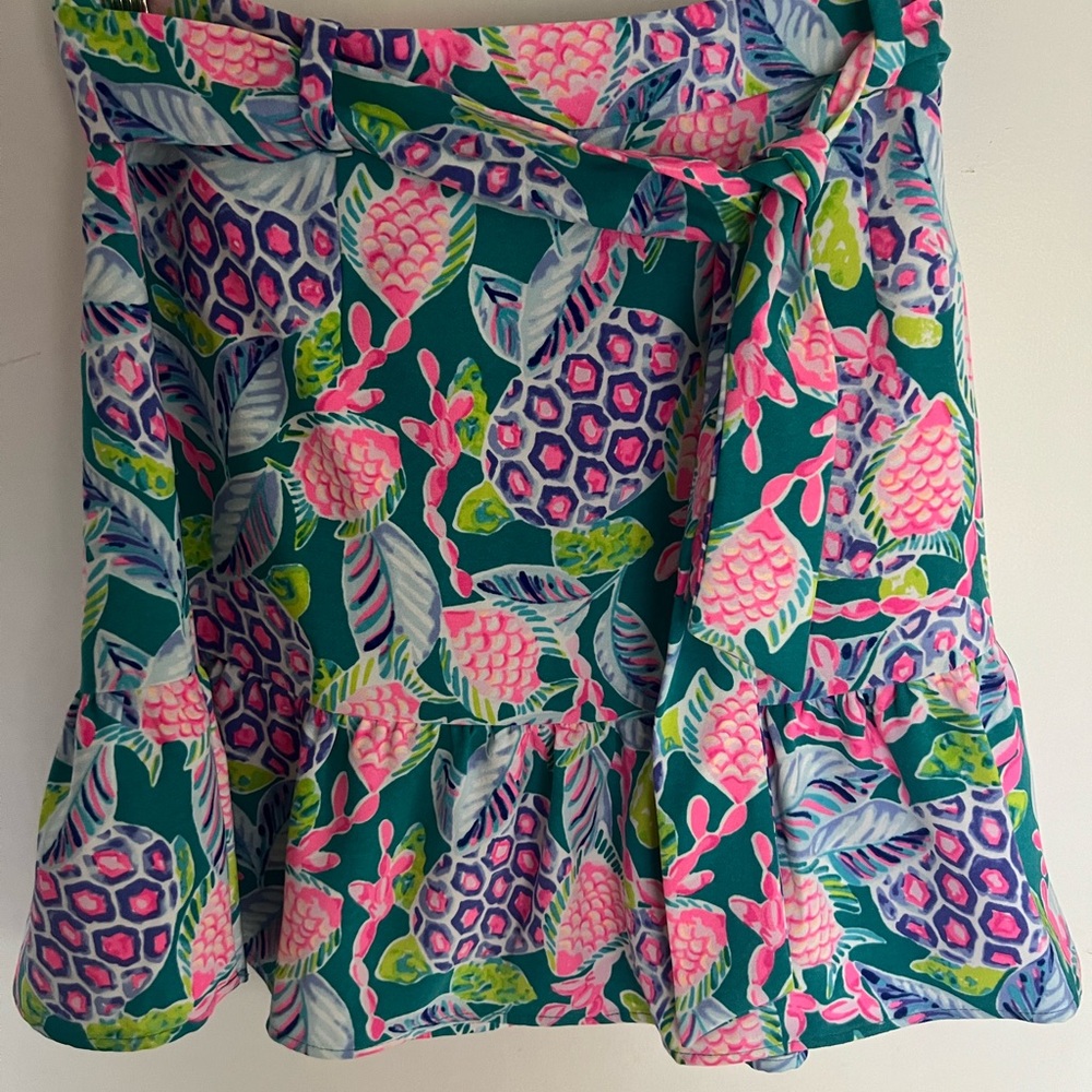 Lily Pulitzer Tropical Floral Mini Skirt - Pink and Green